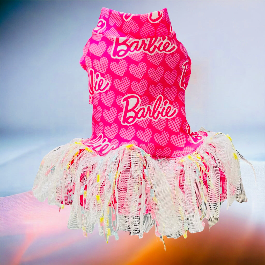 MALIBU GIRL Pet Dress, Handmade Confetti Fringe Outfit for Small Pets, Small Dog Clothing