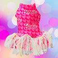 MALIBU GIRL Pet Dress, Handmade Confetti Fringe Outfit for Small Pets, Small Dog Clothing