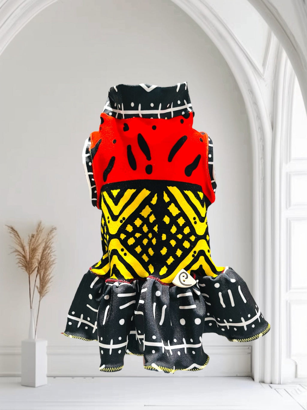 MUDCLOTH PRINT DRESS For Small Pets, Handmade Ethnic Print Dog Clothes