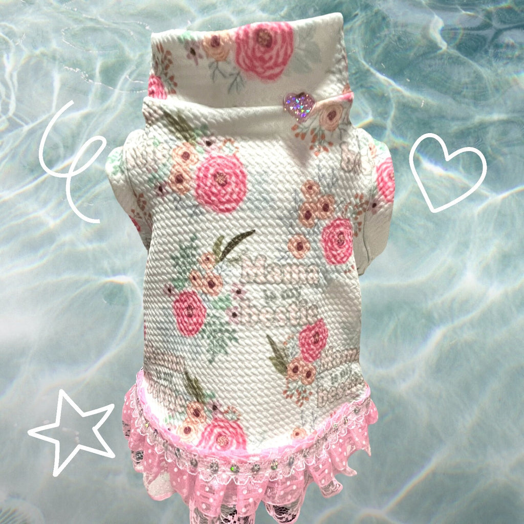 MAMA is MY BESTIE Dog Shirt, Handmade Frilly Pet Clothing