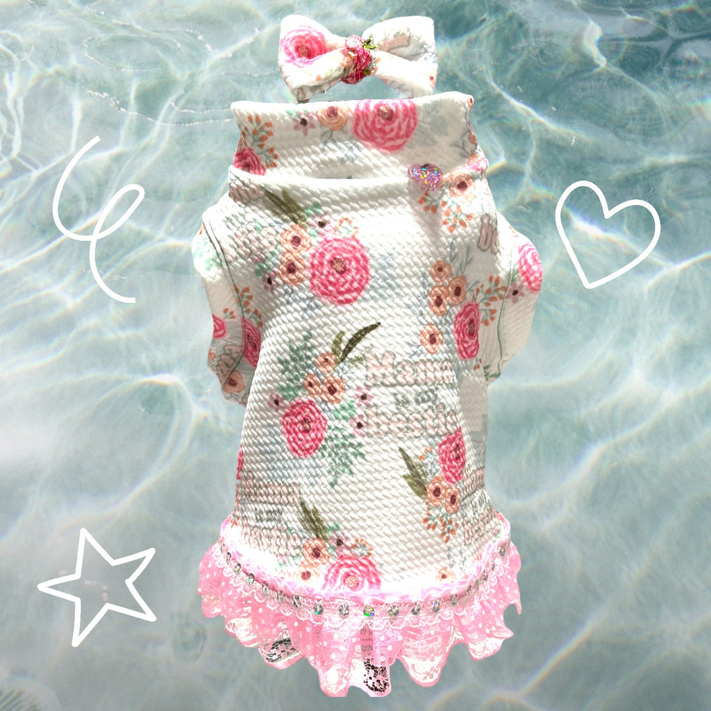 MAMA is MY BESTIE Dog Shirt, Handmade Frilly Pet Clothing