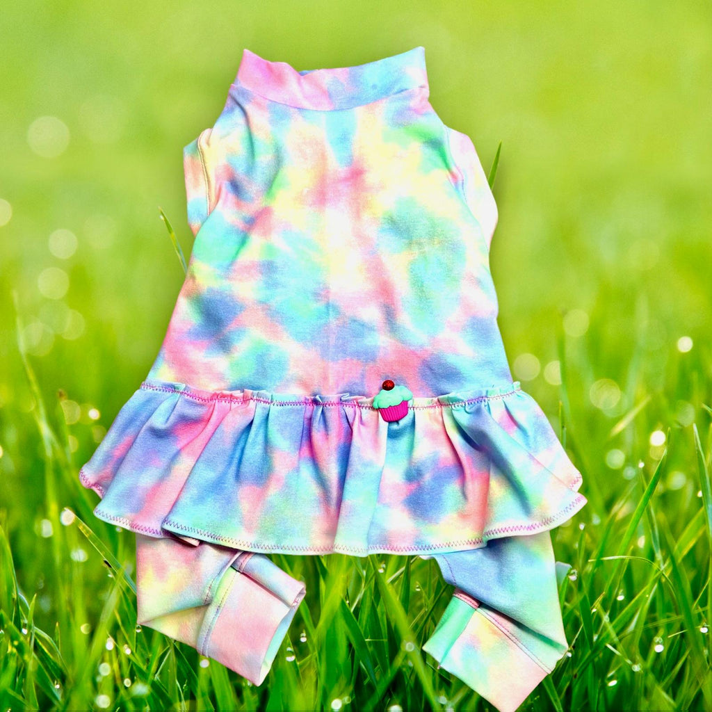 TIE DYE ROMPER For Small Pets: Handmade Girl Dog Clothing