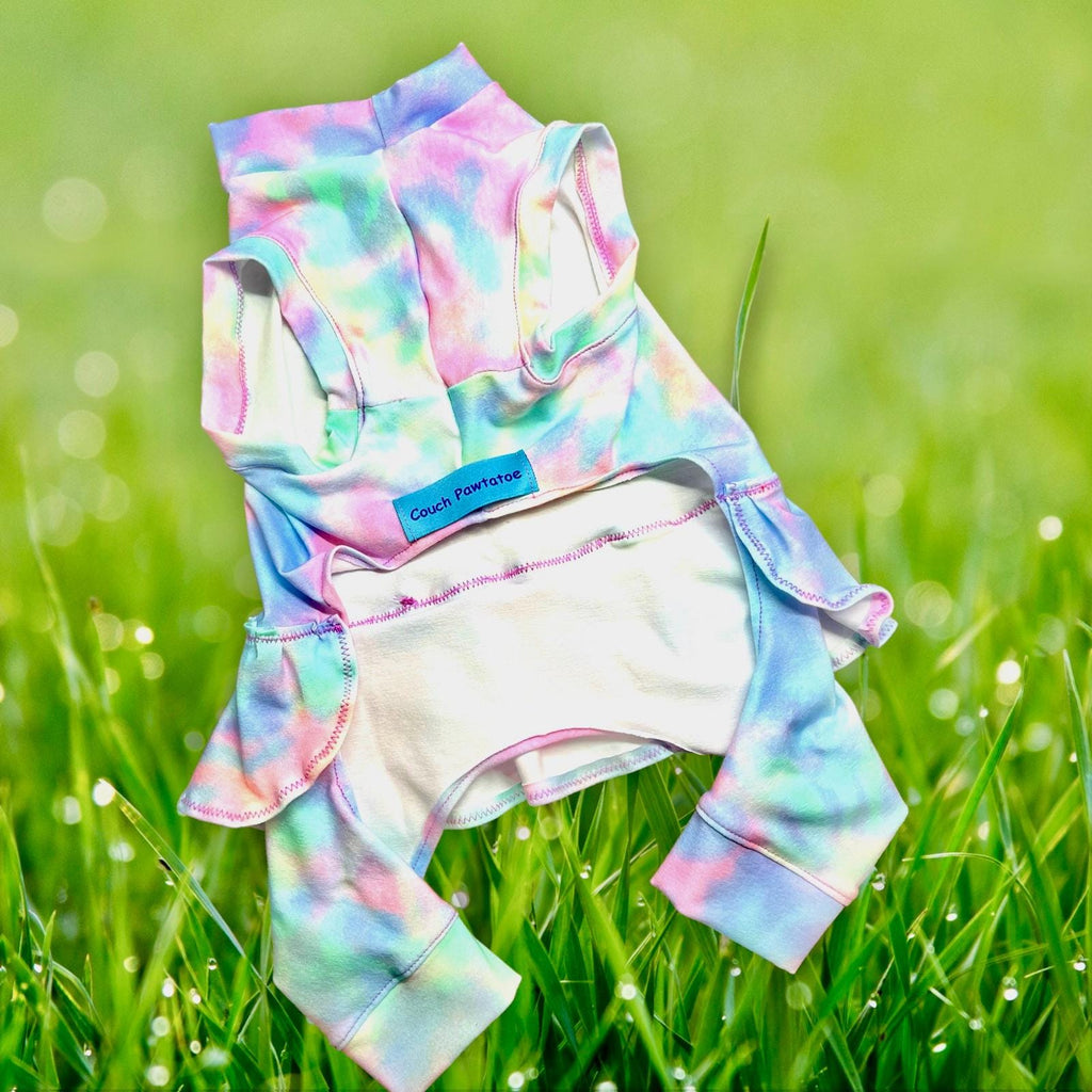TIE DYE ROMPER For Small Pets: Handmade Girl Dog Clothing