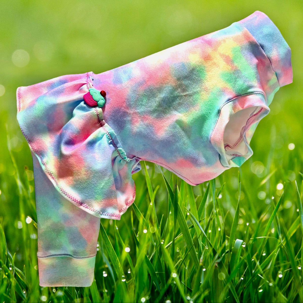 TIE DYE ROMPER For Small Pets: Handmade Girl Dog Clothing