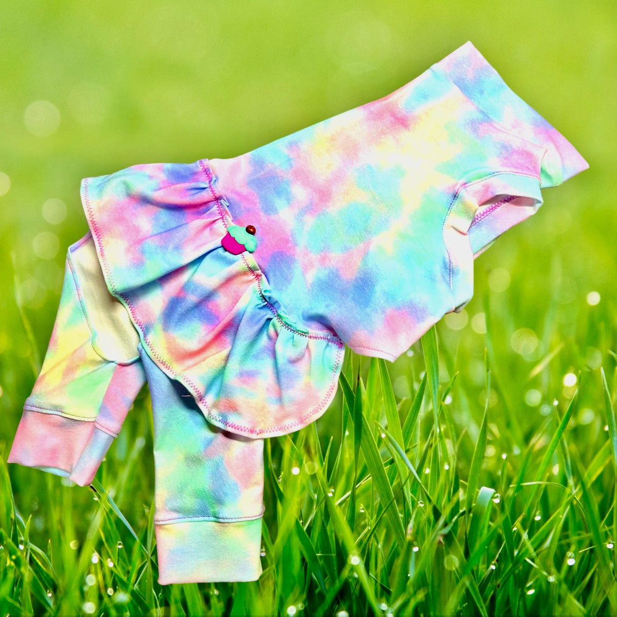 TIE DYE ROMPER For Small Pets: Handmade Girl Dog Clothing