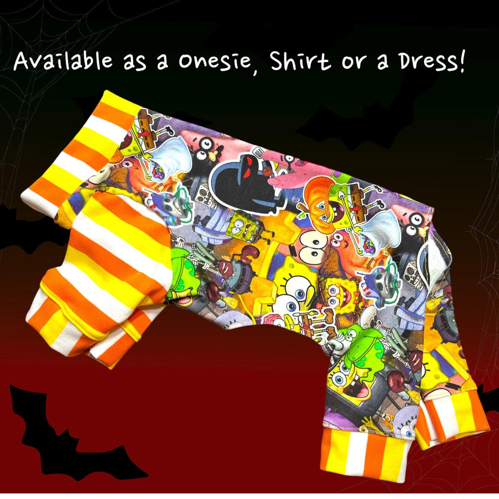 HALLOWEEN SPONGE BOB Dog Clothing, Available as Shirt, Onesie or Dress