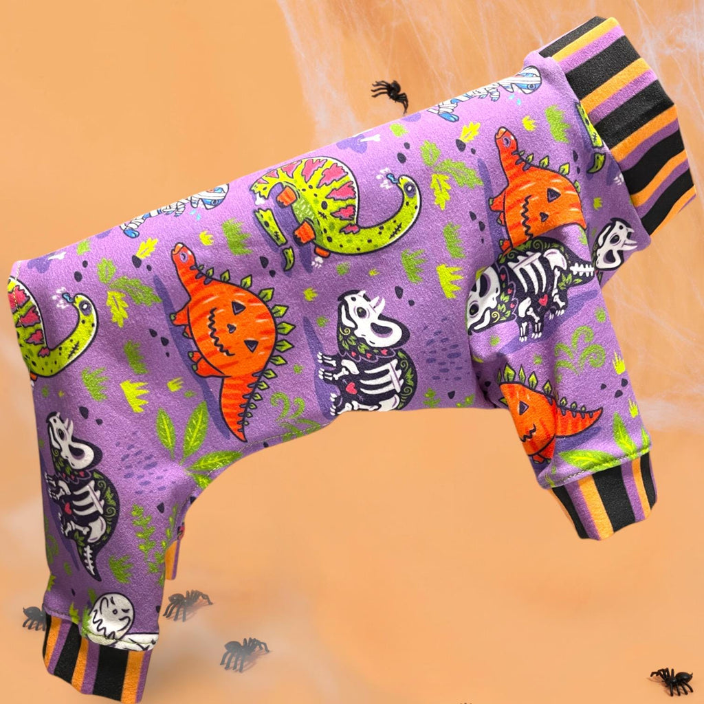 TRICK OR TREATASAURUS Onesie For Small Pets, Handmade - Available as a Shirt or Jammies