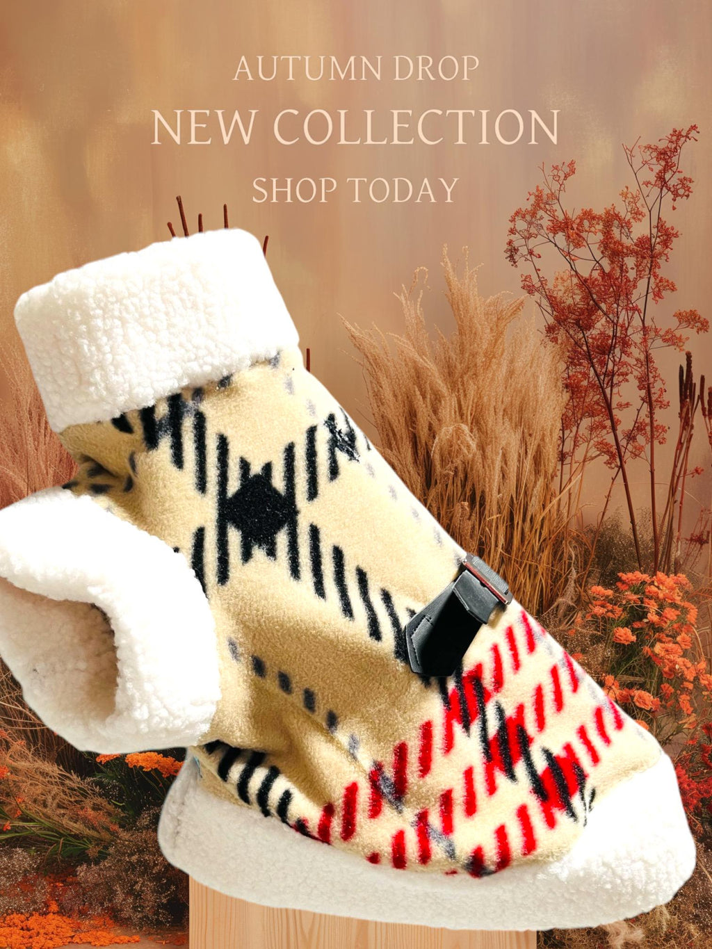 SHERPA TRIM COAT for Small Pets: Handmade Warm Winter Dog Clothing