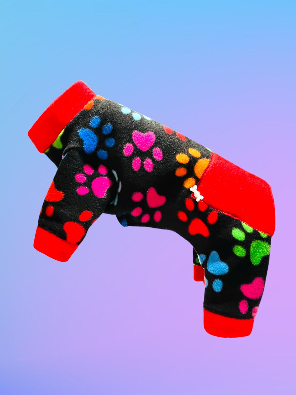 PAWTY TIME FLEECE Dog Onesie: Handmade Small Dog Apparel