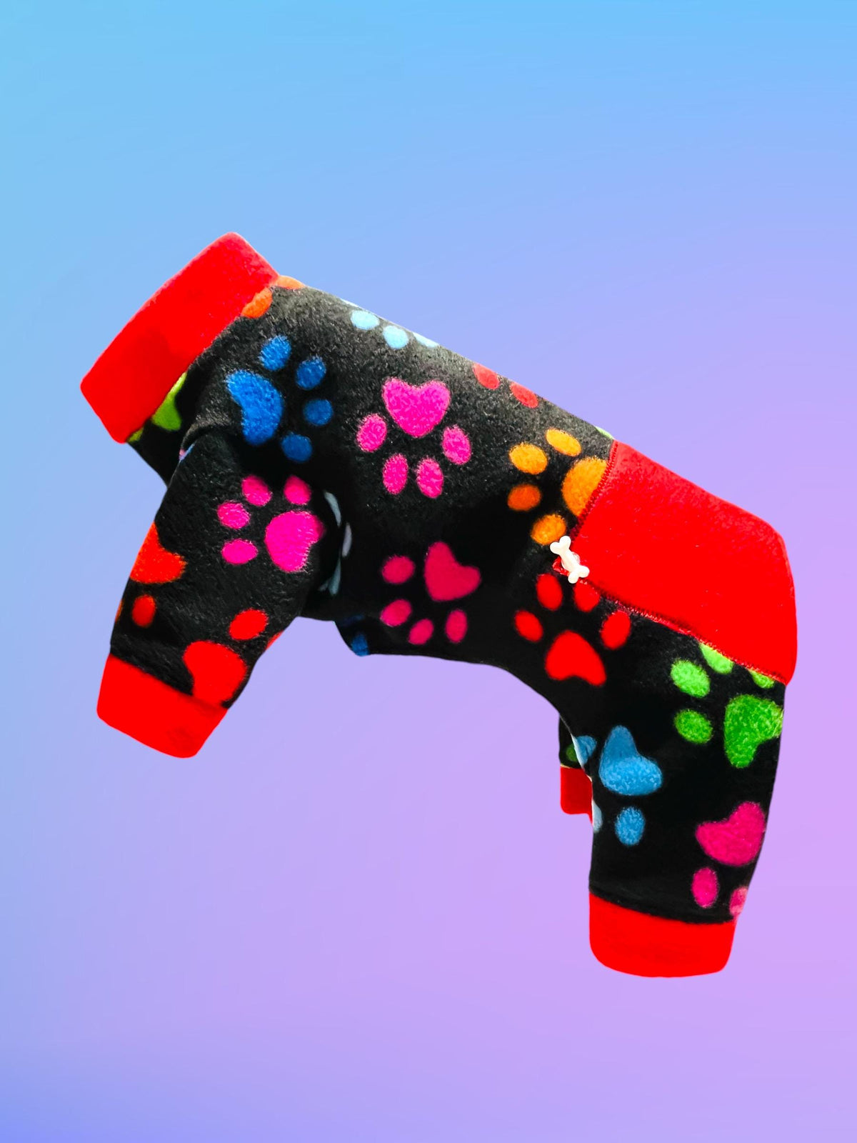 PAWTY TIME FLEECE Dog Onesie: Handmade Small Dog Apparel
