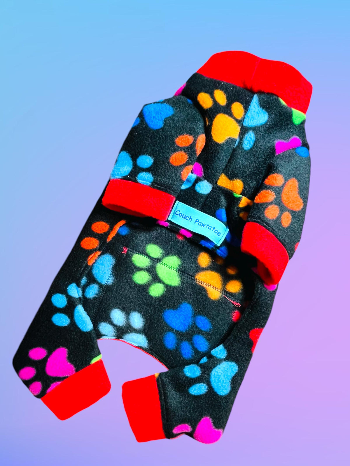 PAWTY TIME FLEECE Dog Onesie: Handmade Small Dog Apparel