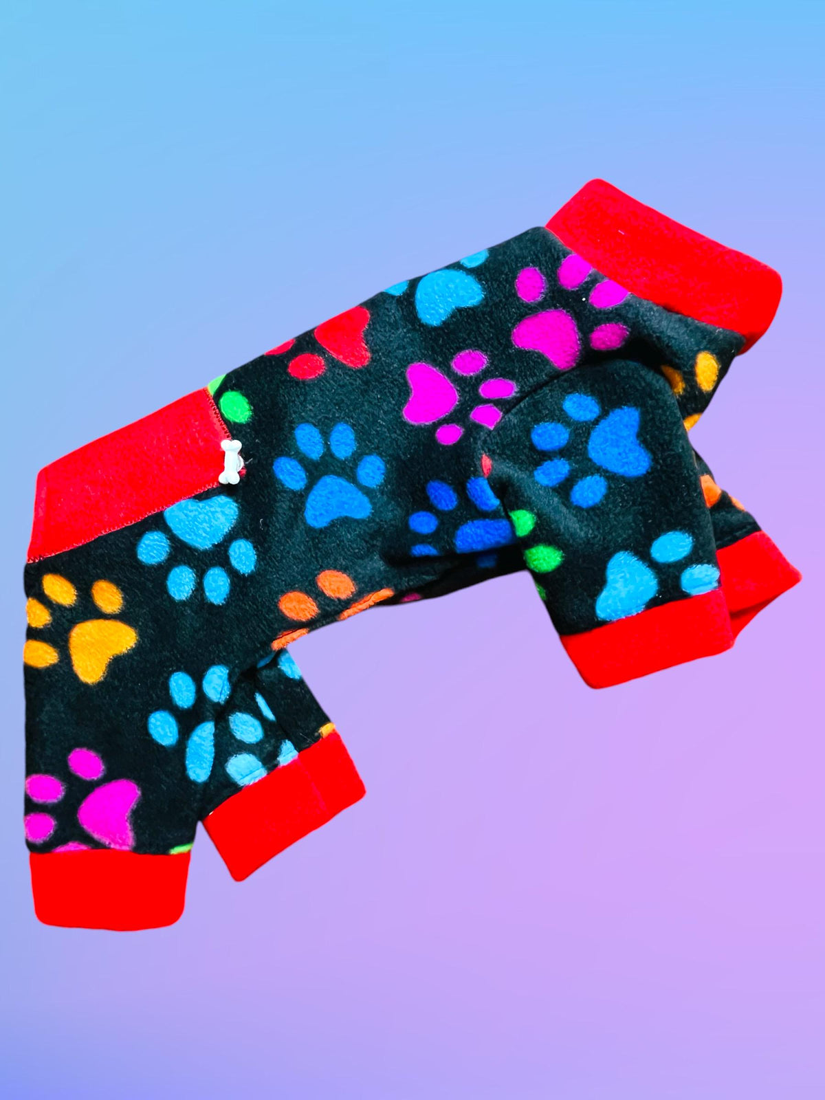 PAWTY TIME FLEECE Dog Onesie: Handmade Small Dog Apparel