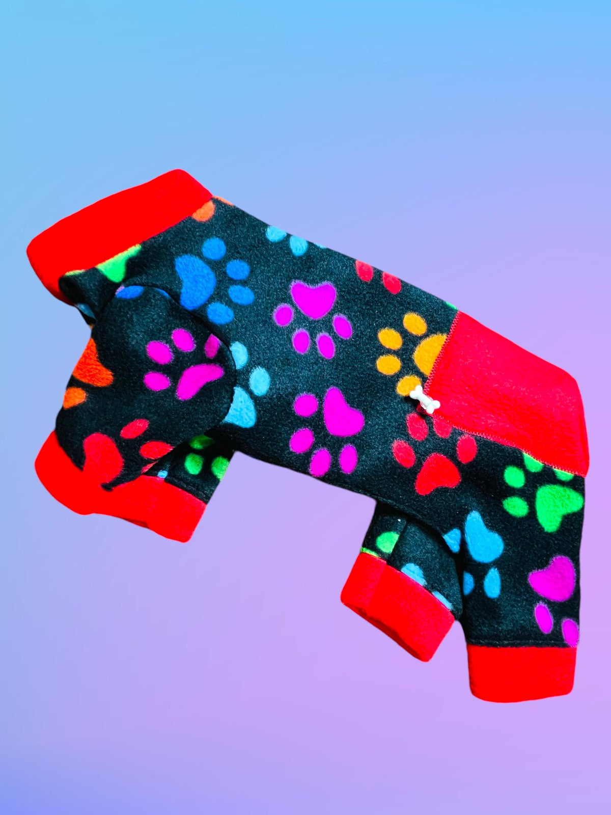 PAWTY TIME FLEECE Dog Onesie: Handmade Small Dog Apparel
