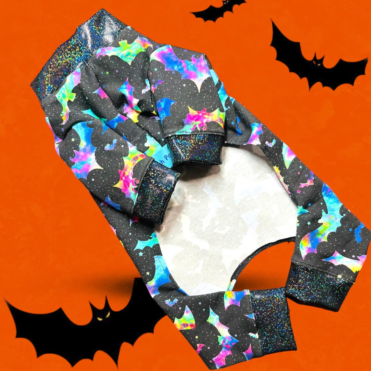 KALEIDOSCOPE BAT JAMMIES for Small Dogs, Halloween Pet Onesie