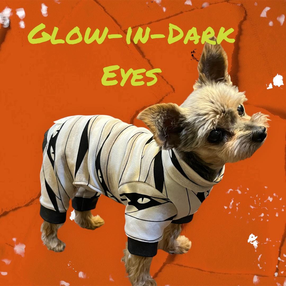 MUMMY'S BOY or GIRL Onesie for Small Pets, Glow-in-Dark Eyes, Lightweight Onesie