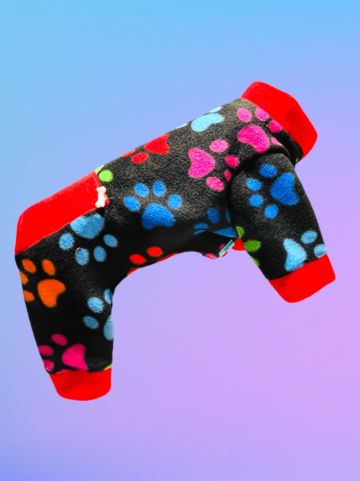 PAWTY TIME FLEECE Dog Onesie: Handmade Small Dog Apparel
