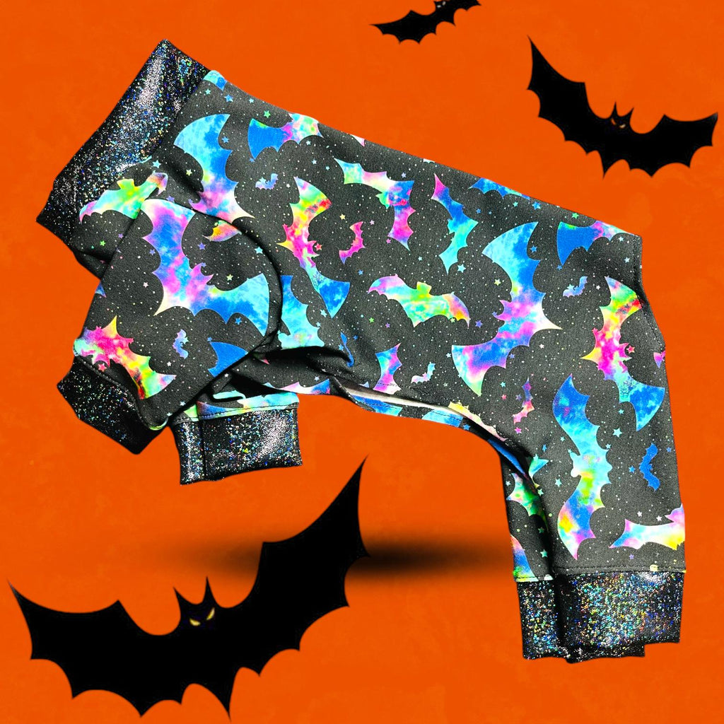 KALEIDOSCOPE BAT JAMMIES for Small Dogs, Halloween Pet Onesie