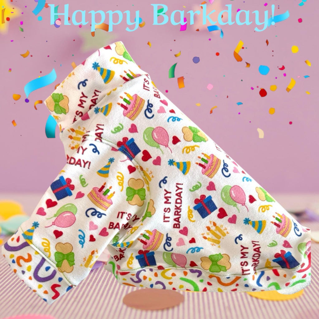 HAPPY BARKDAY SHIRT For Small Pets, Handmade Dog Apparel