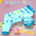 IT'S MY BARKDAY! Fleece Onesie for Small Pets, Celebrate in Blue Handmade Jammies
