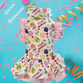CELEBRATE MY BARKDAY Dog Dress, Handmade Dress for Small Pets