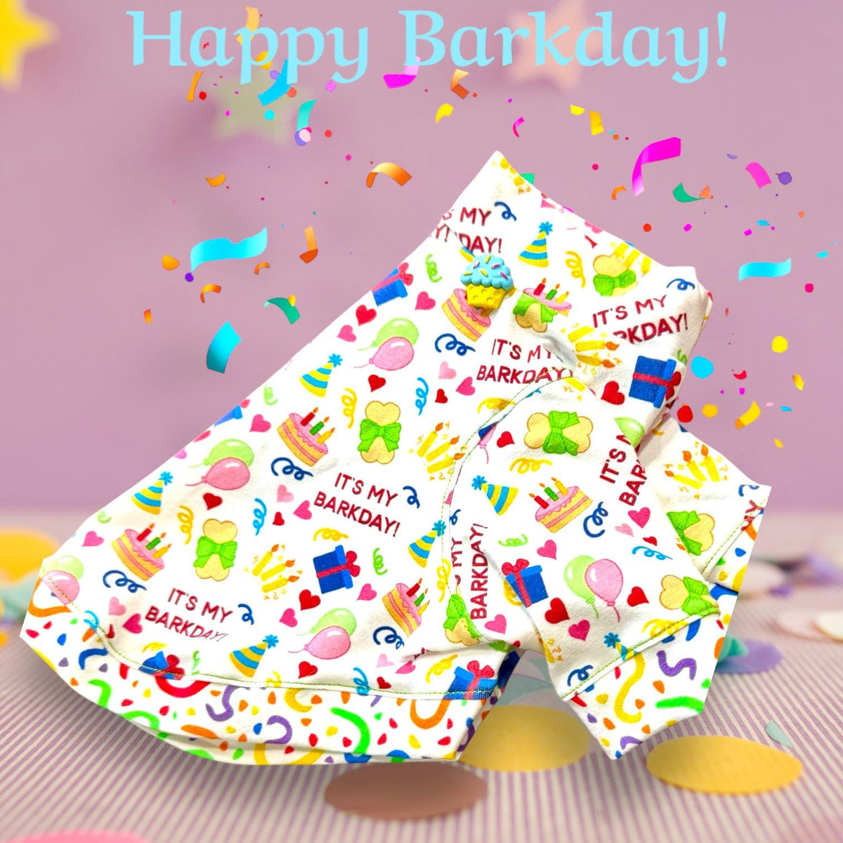 HAPPY BARKDAY SHIRT For Small Pets, Handmade Dog Apparel