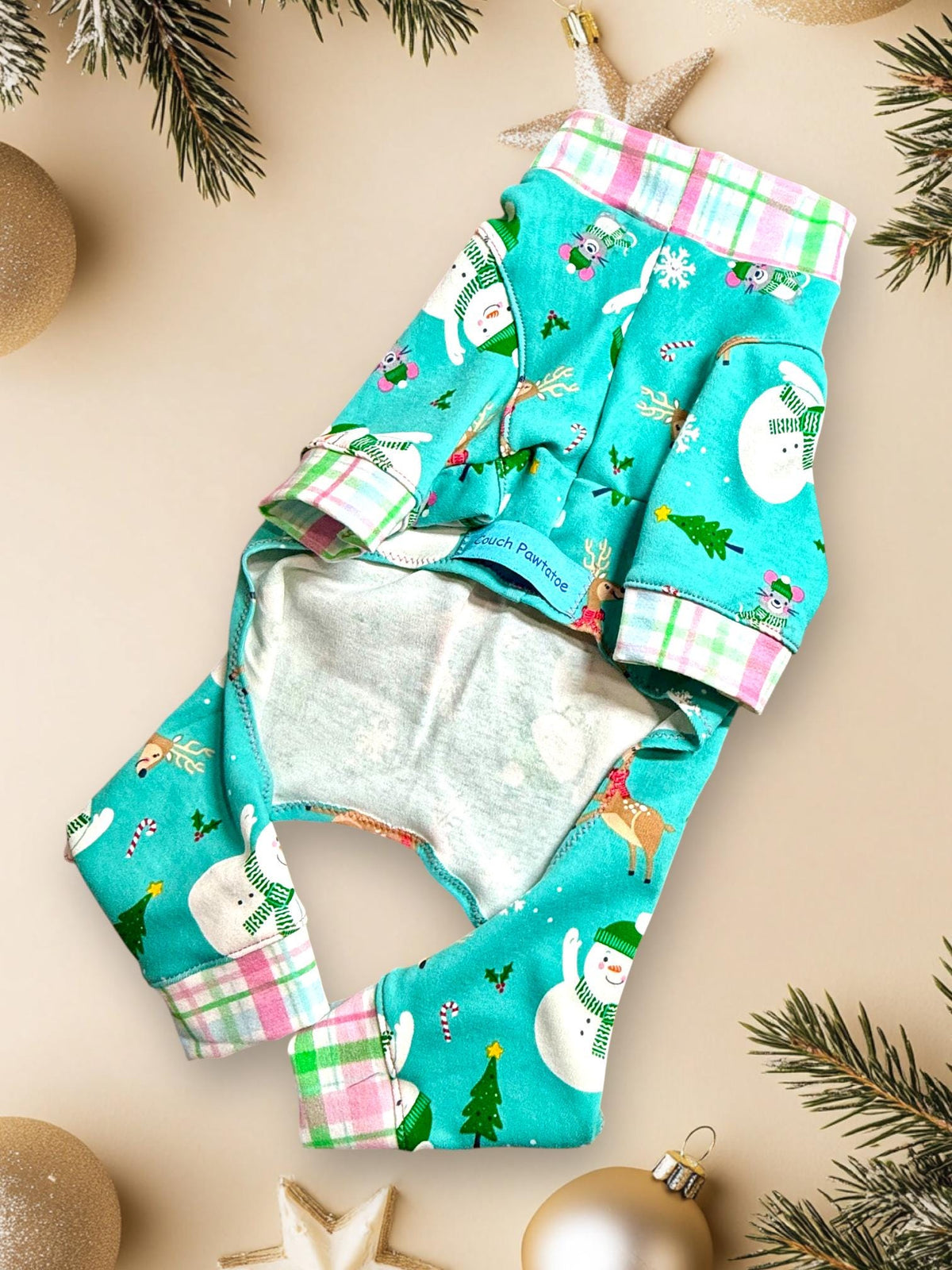 WINTER WONDERLAND On a Dog Onesie: Holiday Pet Apparel