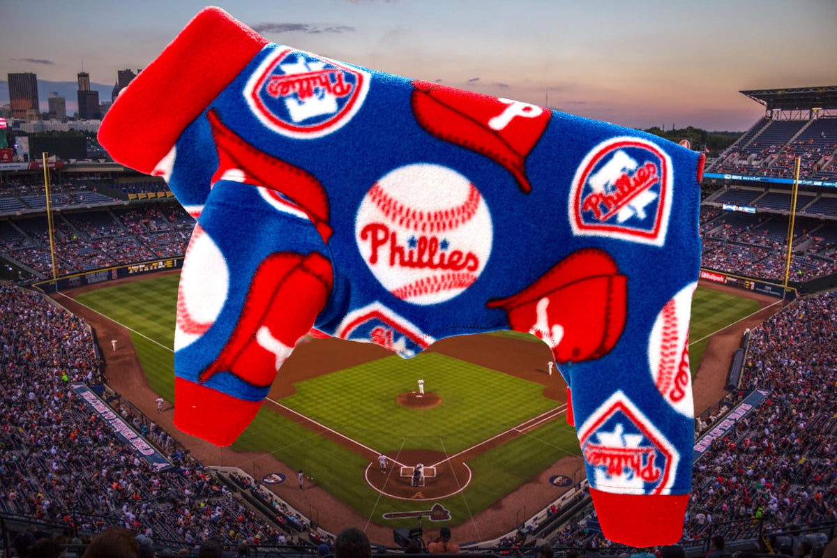 PHILLIES FLEECE ONESIE for Small Pets, Handmade Baseball Onesie
