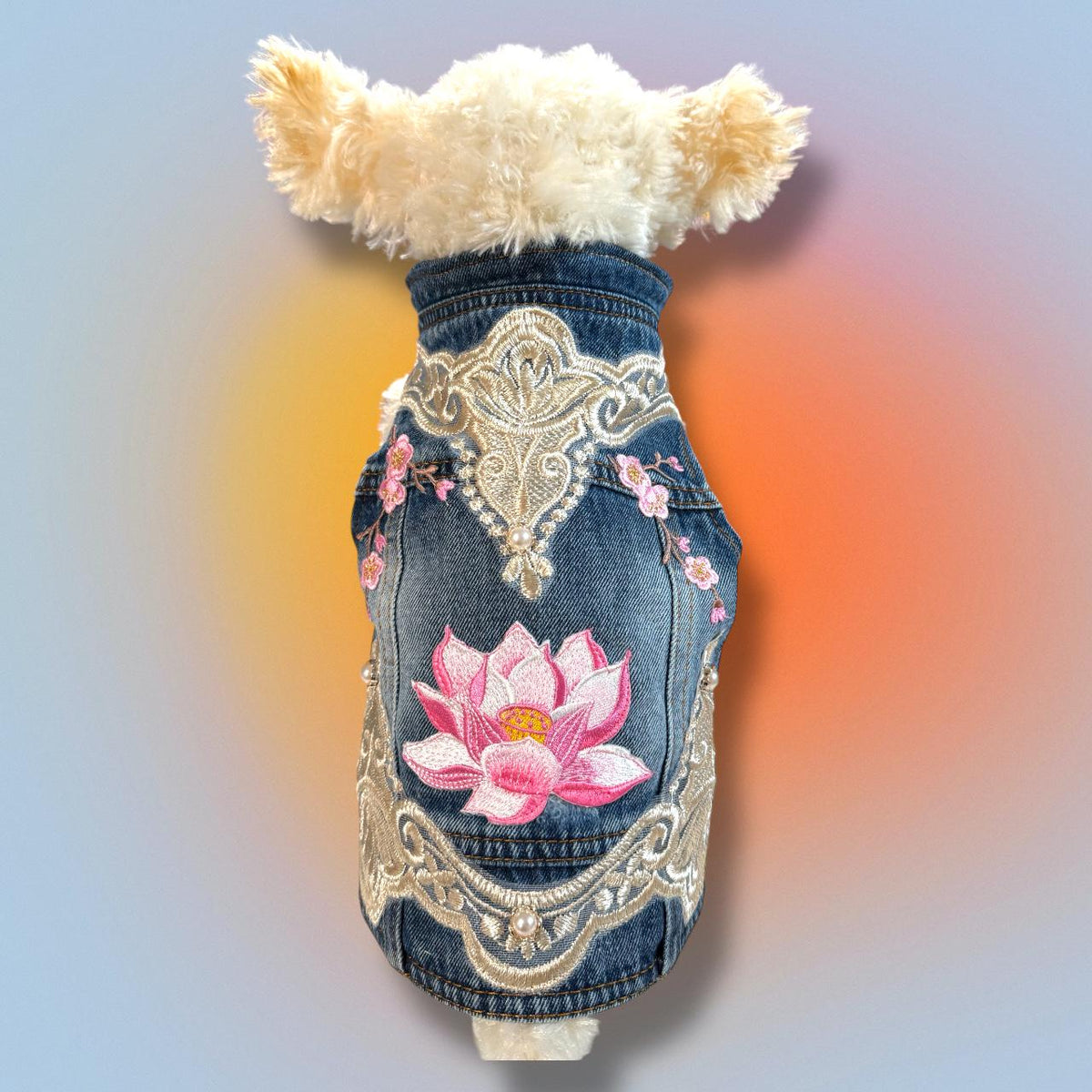 ELEGANT LOTUS DENIM Jacket for Small Dog
