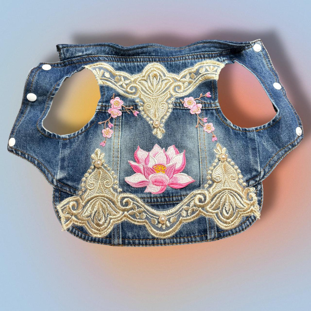 ELEGANT LOTUS DENIM Jacket for Small Dog