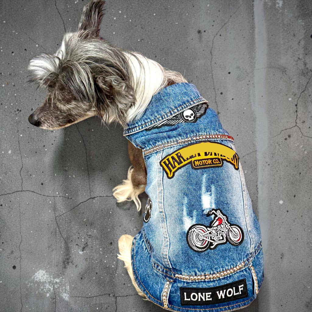 LONE WOLF BIKER Vest for Small Dogs