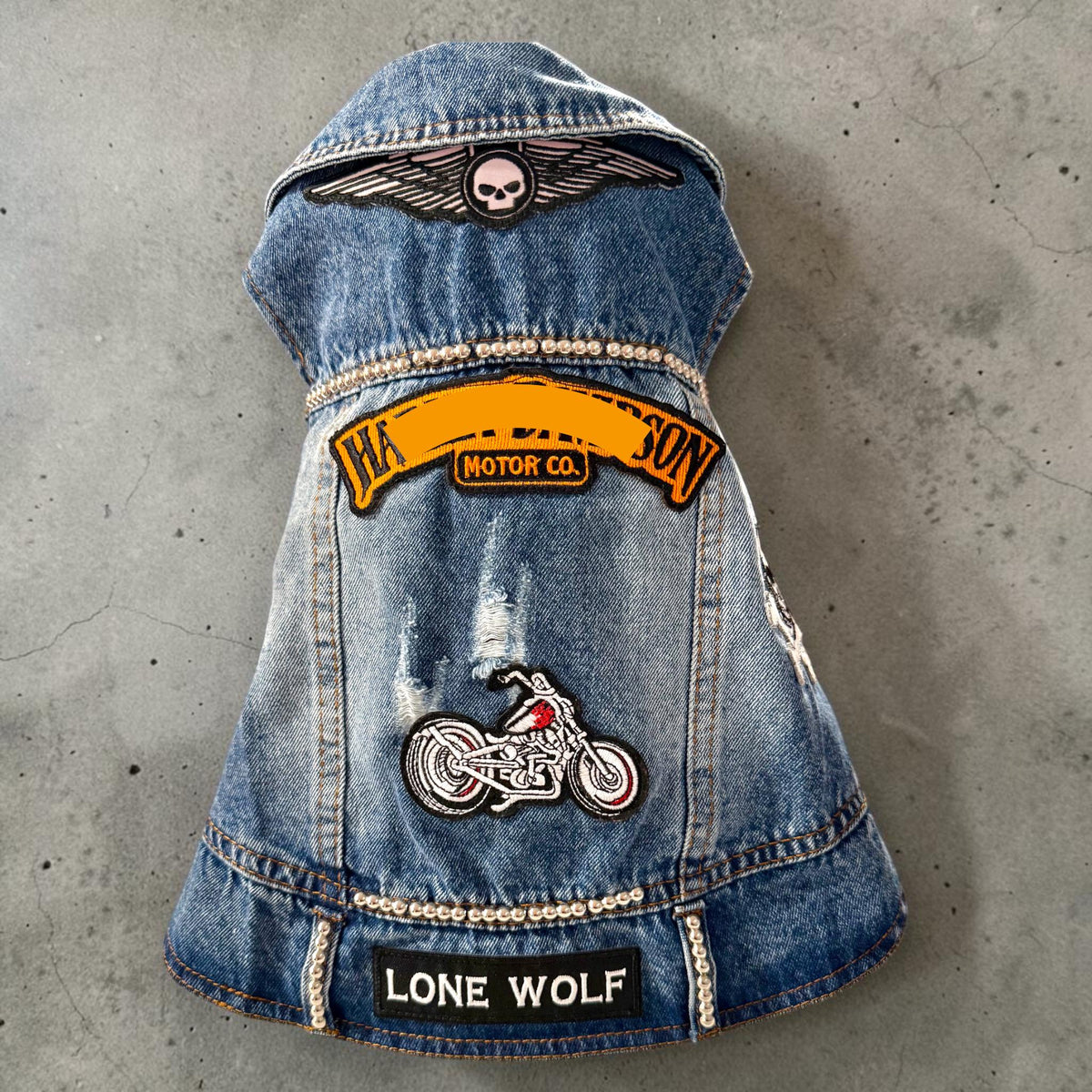 LONE WOLF BIKER Vest for Small Dogs